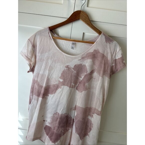 Alternative Pink Watercolor Round Neck Short Sleeve T-Shirt Modal Blend Soft Med - Picture 3 of 9